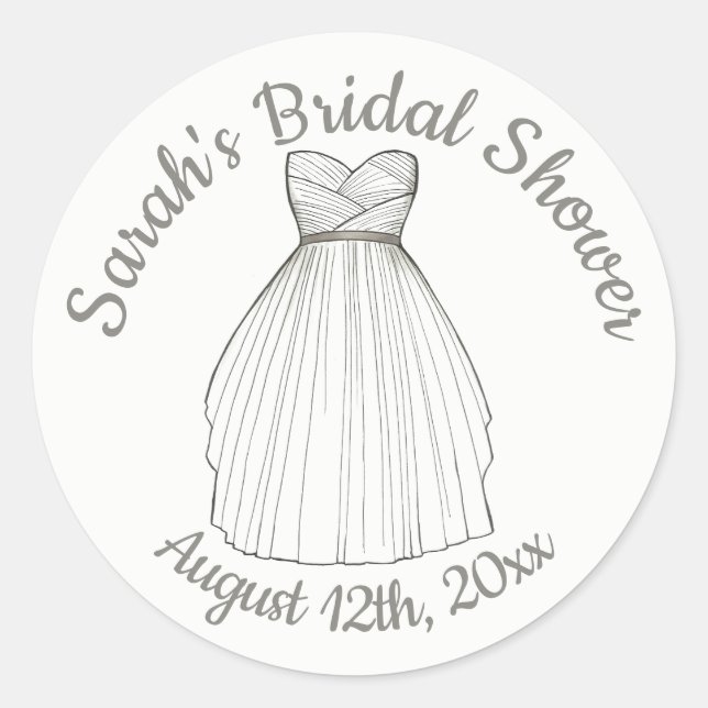 Personalisiert Date Bridge Brautparty Hochzeitsgow Runder Aufkleber (Vorderseite)