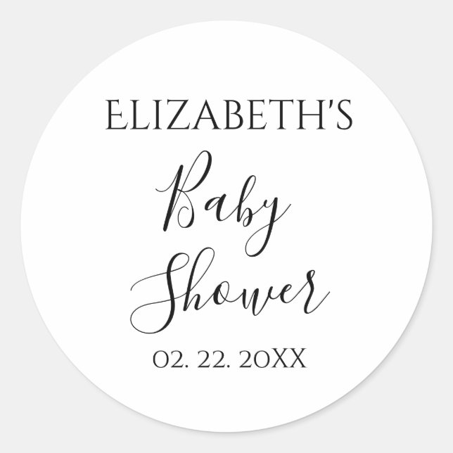Personalisiert-Dated-Baby-Dusche Runder Aufkleber (Vorderseite)