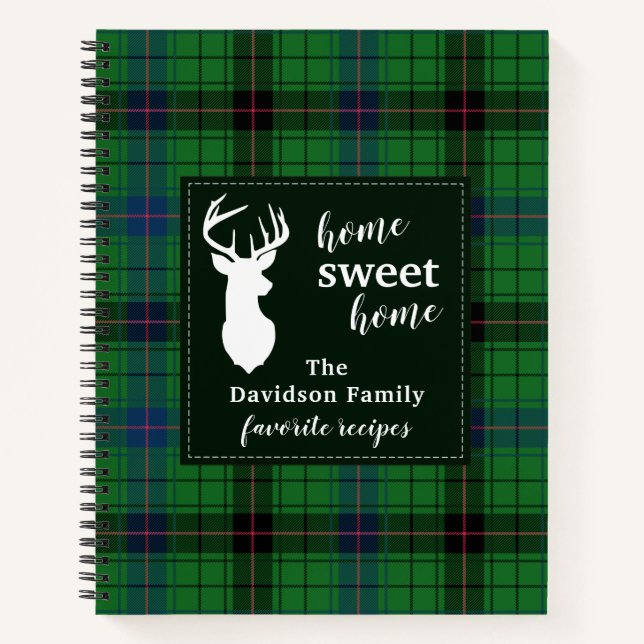Personalisiert Davidson Tartan Kariertes Familienr Notizbuch (Vorderseite)