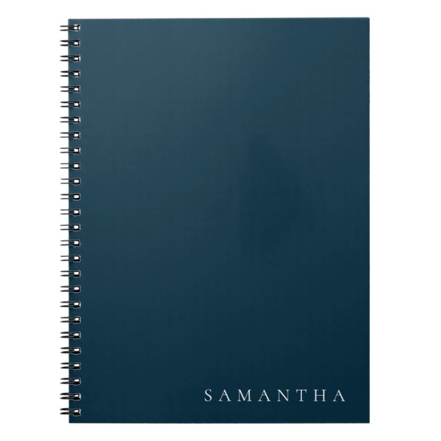 Personalisiert Deep Moody Blue Aquamarin Navy Mini Notizblock (Vorderseite)