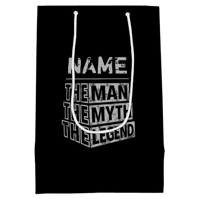 Personalisiert den Mann, den Mythos, die Legende Mittlere Geschenktüte (Rückseite)