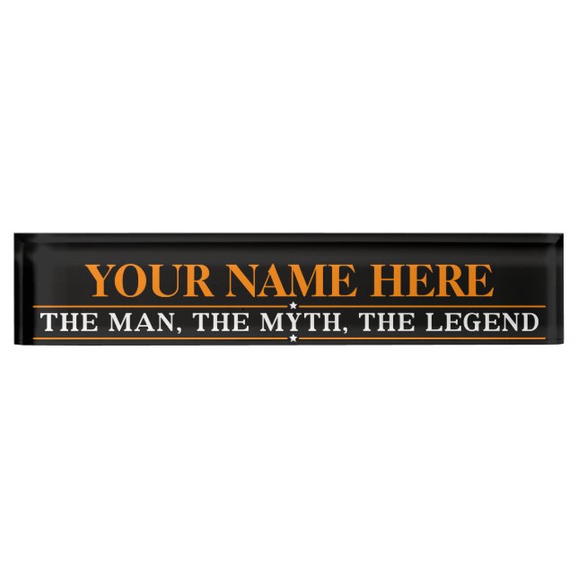 Personalisiert den Mann, den Mythos, die Legende Namensplakette (Vorderseite)