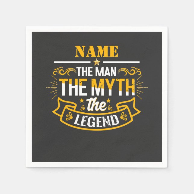 Personalisiert den Mann, den Mythos, die Legende Serviette (Vorderseite)