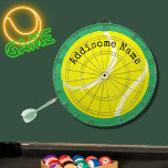 Personalisiert den Mit Monogramm Gelben Tennisball Dartscheibe<br><div class="desc">Personalisiert Mit Monogramm Gelbes Tennis Ball Dart Board</div>