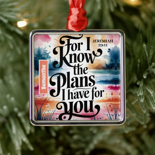 Personalisiert, denn ich kenne die Christlichen Pl Ornament Aus Metall (Baum)