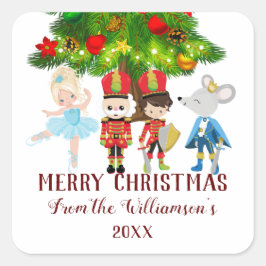 Personalisiert der Nutcracker, Clara, Weihnachten Quadratischer Aufkleber