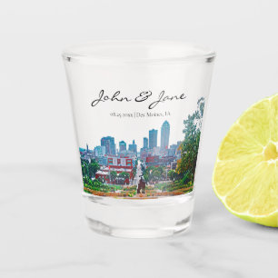 Personalisiert Des Moines Iowa Skyline Shot Glass Schnapsglas