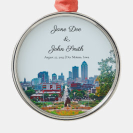 Personalisiert Des Moines Skyline Ornament
