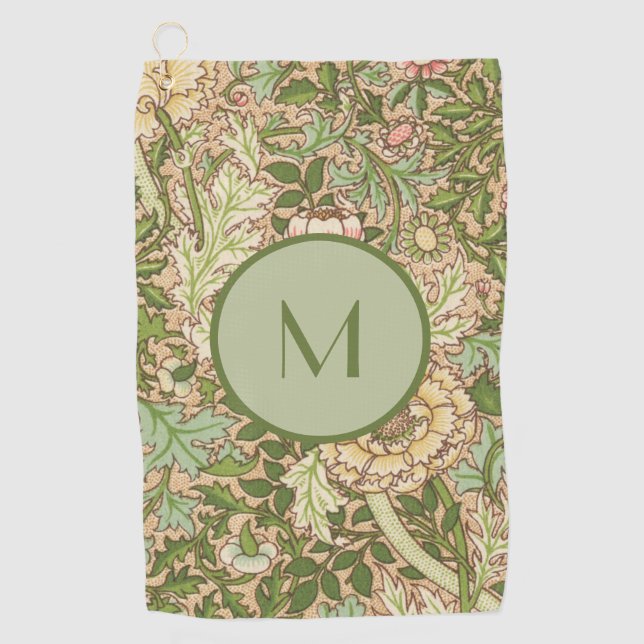 Personalisiert Design William Morris Pattern Golfhandtuch (Vorderseite)