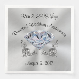 Personalisiert Diamond, 60 Jahre alt Napkins Serviette