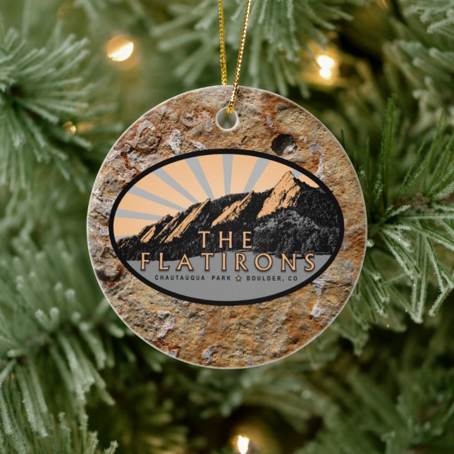 Personalisiert die Flatironen, Boulder Colorado Keramik Ornament (Baum)