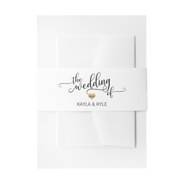 Personalisiert die Hochzeit der Schwarz-weißen Einladungsbanderole (Vorderseite Beispiel)