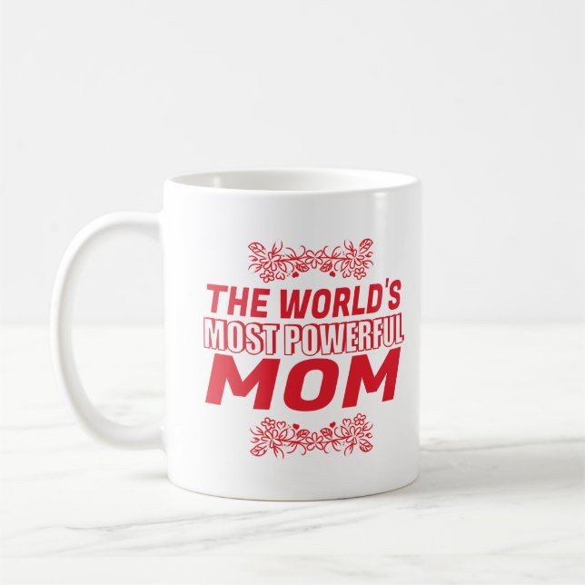Personalisiert die mächtigste Mama Rot Kaffeetasse (Links)