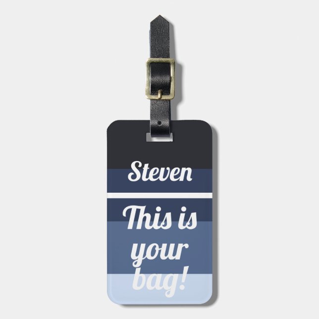 Personalisiert Dies ist Ihre Tasche Funny Blue Omb Gepäckanhänger (Vorderseite vertikal)