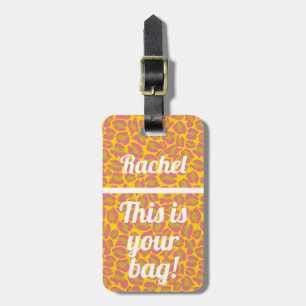Personalisiert Dies ist Ihre Tasche Funny Pink Leo Gepäckanhänger