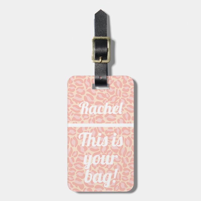 Personalisiert Dies ist Ihre Tasche Funny Pink Leo Gepäckanhänger (Vorderseite vertikal)