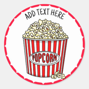 Personalisiert diese Retro Popcorn Runder Aufkleber