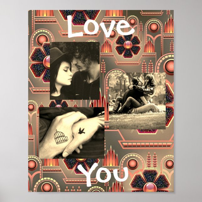 Personalisiert dieses "Liebe You" Couple's Foto Po Poster (Vorne)