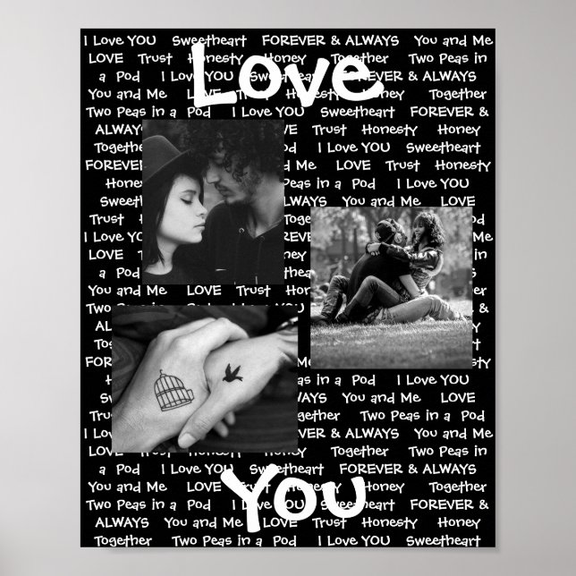 Personalisiert dieses "Liebe You" Couple's Foto Po Poster (Vorne)