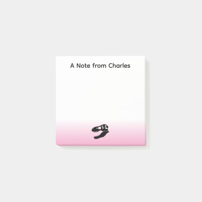 Personalisiert Dinosaur T. rex Post-it Klebezettel (Vorderseite)