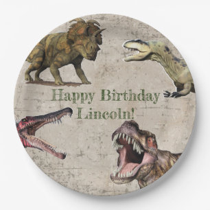 Personalisiert Dinosaurier GeburtstagsTeller Pappteller