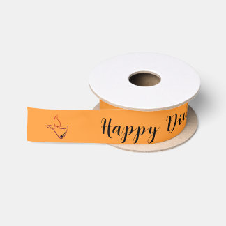 Personalisiert Diya Diwali Geschenk Wrap Satin Rib Satinband