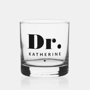 Personalisiert Dr. Bold Typografy Doctor Abschluss Whiskyglas