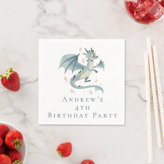 Personalisiert Dragon Boys zum Geburtstag Serviette (Beispiel)
