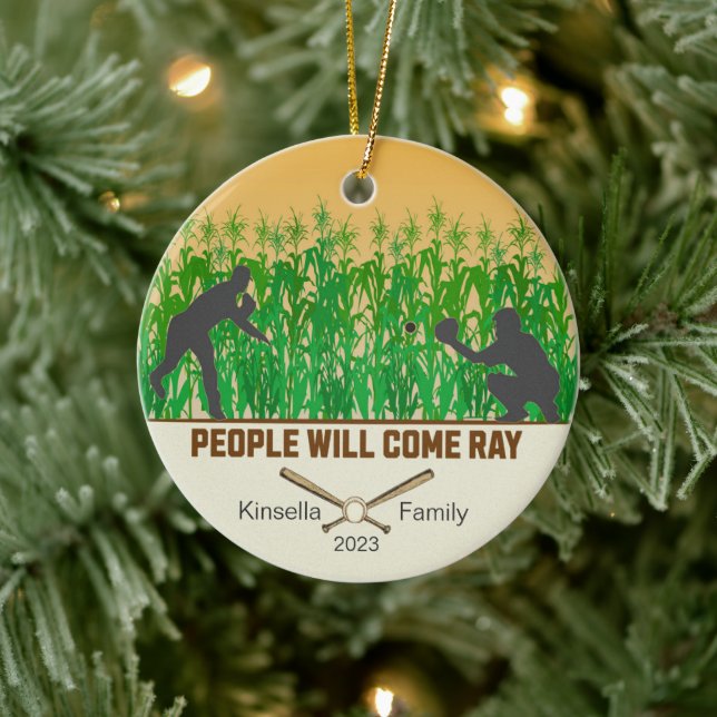 Personalisiert Dream Fields Baseball Weihnachten Keramik Ornament (Baum)