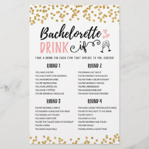 Personalisiert DRINK IF Bachelorette, Hen Party-Sp