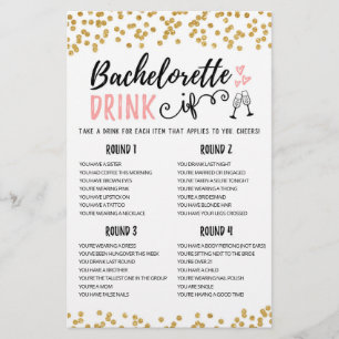Personalisiert DRINK IF Bachelorette, Hen Party-Sp