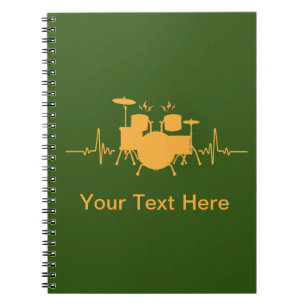 Personalisiert Drums Heartbeat - Funny drummer Notizblock