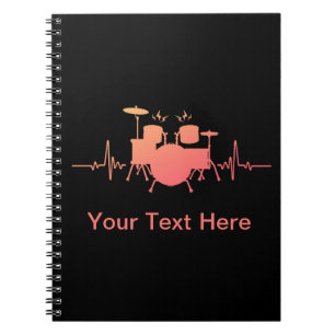 Personalisiert Drums Heartbeat - Funny drummer Notizblock