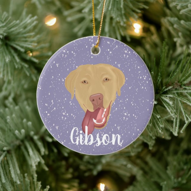 Personalisiert Dudley Labrador Keramik Ornament (Baum)