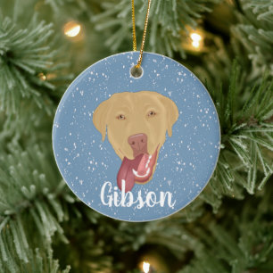Personalisiert Dudley Labrador Weihnachten Keramik Ornament