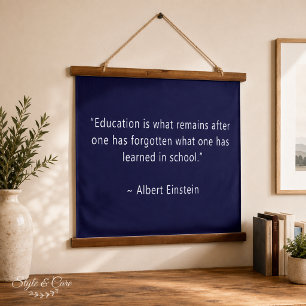 Personalisiert dunkelblau 36x26 Inspirational Wandteppich Mit Holzrahmen