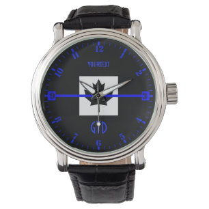 Personalisiert-dünne blaue Linie auf kanadischer Armbanduhr