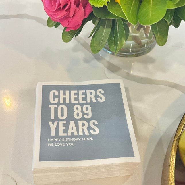 Personalisiert Dusty Blue Geburtstag Jahr Napkin Serviette (Personalized Dusty Blue Birthday Year Napkin
)