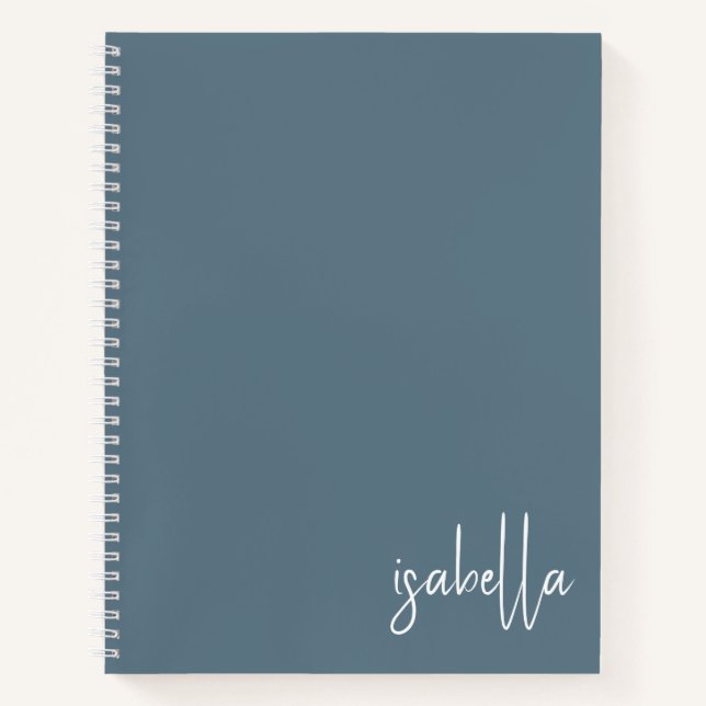 Personalisiert Dusty Blue Spiral Notebook Notizbuch (Vorderseite)
