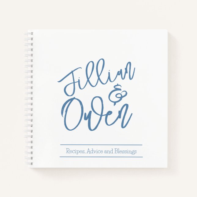 Personalisiert Dusty Blue Spiral Notebook Notizbuch (Vorderseite)
