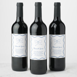 Personalisiert Dusty Blue Vielen Dank Hinweis Wein Weinetikett