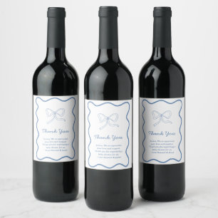 Personalisiert Dusty Blue Vielen Dank Hinweis Wein Weinetikett
