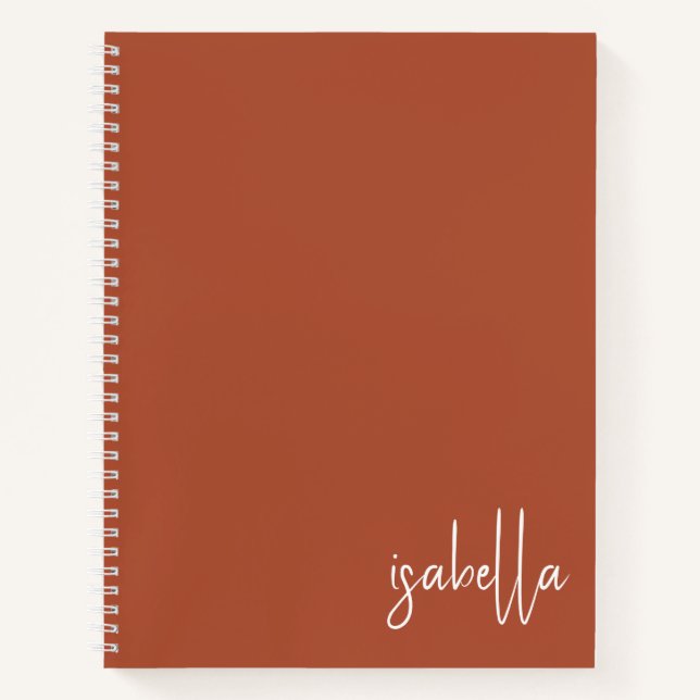Personalisiert Dusty Burnt Orange Notizbuch (Vorderseite)