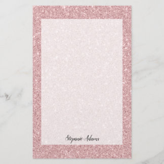 Personalisiert Dusty Rose Glitzer Briefpapier