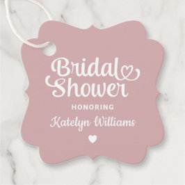 Personalisiert Dusty Rose Pink Wedding Brautparty Geschenkanhänger