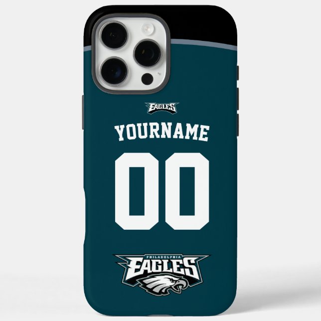 Personalisiert Eagles Jersey American Football iPhone 16 Pro Max Hülle (Rückseite)