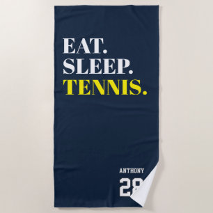 Personalisiert Eat Sleep Tennis Strandtuch
