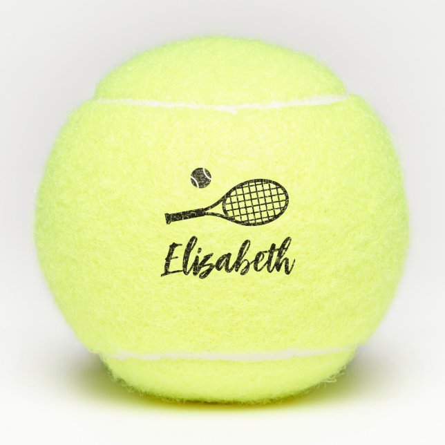 Personalisiert Edgy Modern Handwriting Name auf Tennisbälle (Vorderseite)