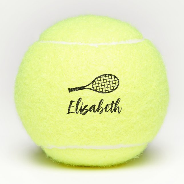 Personalisiert Edgy Modern Script Name Tennisbälle (Vorderseite)