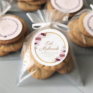 Personalisiert Eid Mubarak Pink Blume Aufkleber